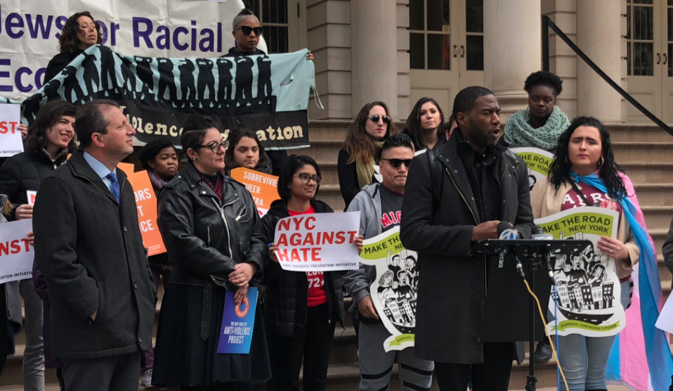 Jumaane Williams speaking to a crowd